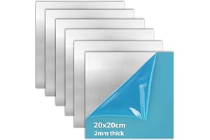 LALAGO 2 mm aluminiumplåt, 200 mm x 200 mm (20 cm x 20 cm), 6 st