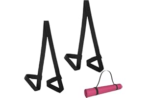 ZSRVAJ 2 PCS Multifunctional Yoga Strap - Easy to Carry, Adjustable Ring for All Mat Sizes - Black Color