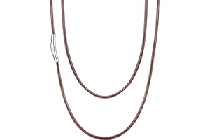 U7 Kette für Damen Herren 2mm/3mm Schwarz/Braun geflochtene Wachsschurkette Kunstlederkette Edelstahl Verschluss Trendig Simpel Modeschmuck für Männer Frauen 41cm/46cm/51cm/55cm/61cm/66cm/71cm/76cm