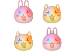 PlayVital Cute Universal Illuminated LED Thumbstick Grips for ps5, for ps4, Joystick Caps for Xbox Series X|S, for Xbox One, Switch Pro Controllers, Joystick Protection - Cheeky Bunny & Puppy