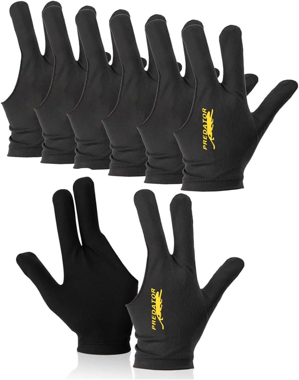 KGDUYC 8 pcs Guantes de Billar con 3 Dedos, Unisex, elásticos, para Accesorios de Billar