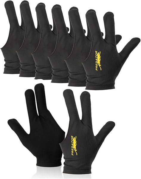 KGDUYC 8 pcs Guantes de Billar con 3 Dedos, Unisex, elásticos, para Accesorios de Billar - 1