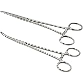 2 Pieces Locking Tweezers for Suture Piercing, Hemostatic with Powerful Serrated Jaw, Multipurpose for DIY and Pet Care (12.5