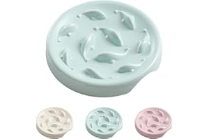 HCHLQLZ Comedero Antivoracidad para Gato - Cuenco de Melamina con Fondo Antideslizante y Diseño de Laberinto - Antivómitos e Interactivo - Plato para Gatos Pequeños - Verde