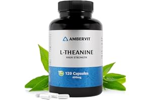 L Theanin Hochdosiert - 400mg pro Kapsel - 120 Kapseln | Für Konzentration, Entspannung & Stressabbau | Vegan, Keine Füllstoffe oder Bindemittel | Allergen und Gluten Frei | Ambervit