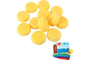 TERJBG 12 Stücke Malschwamm, Schwämmchen Schule, Runder Synthetischer Kunst Schwamm Synthetische Schwämme Rund Saugfähig Schwämme, Für Handwerk & Hobbys, Künstlerschwamm Für Farbe, Ton, Keramik, Haushalt