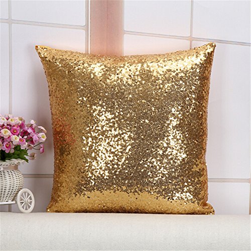 40 x 40cm Solid Color Funkeln Kissenbezug Paillette Dekokissen Fall Startseite Schlafzimmer Sofakissen Kissenabdeckung Gold - 2