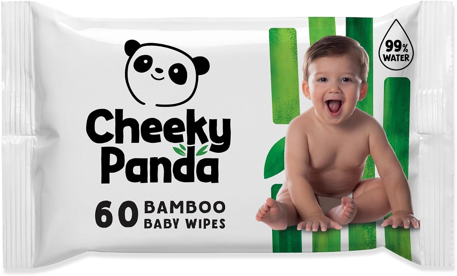 The Cheeky Panda Bamboo Biodegradable Baby Wipes | 99% Purified Water, Suitable for Sensitive Skin | Dermatologically Tested