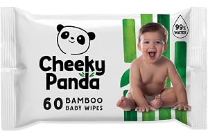 The Cheeky Panda Bamboo Biodegradable Baby Wipes | 99% Purified Water, Suitable for Sensitive Skin | Dermatologically Tested