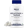 Brexhealth Melatonin 10Mg + Tagar 250Mg Supplement With Vitamin B6 And Calcium | Non-Habit Forming, Restful Sleep, Improved Focus, Relaxed Mind | Good For Eye Health - 120 Vegetarian Tablets