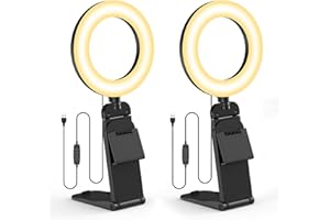 Neueste Ringlicht Laptop PC Videokonferenz Lict 2 in 1,Evershop Ringleuchte 5” Lichtring Monitor Tisch Handy mit Stativ&Handyhalter Ring Light für Zoom Meeting Tiktok YouTube Usw