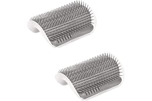 N\A 2Pcs Pet Cat Massagers Cat Brushes Soft Baytion Cat Brushes Corner Cat Scratchere Wall Corner Groomers for Kitten Puppy (Grey)