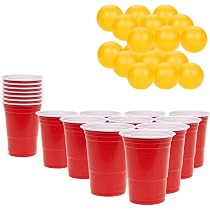 Set Beer Pong Boland - 22 Gobelets (11 Rouge/11 Bleu) + 4 Balles | Jeu De Fête Pour Anniversaire & Soirées