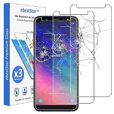 ebestStar [Compatible Pack x3 Verre trempé Samsung Galaxy A6+ 2018 SM-A605F A6 Plus [160.2 x 75.7 x 7.9mm, 6.0''] Film Protection Ecran Vitre Protecteur Anti Casse, Anti-Rayure, Pose sans Bulles