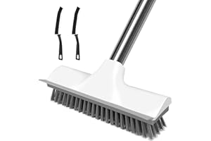 AMFUN Szczotka do szorowania podłóg 2 w 1, sztywne włosie, szczotka do szorowania podłóg z długą rączką do czyszczenia płytek łazienkowych, z długim uchwytem