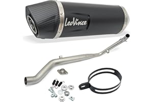 ‎MAXTUNED Auspuffanlage LeoVince Komplettanlage SBK LV ONE EVO Black Edition, Edelstahl schwarz, Carbon Kappe, 1/1, mit Zulassung für Yamaha MT-125 / YZF-R125 mit Kat