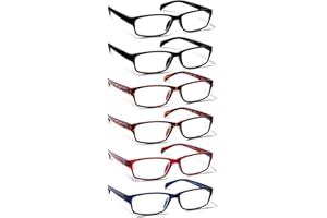 Kerecsen 6 Pack Fashion Reading Glasses for Women Men Blue Light Blocking Anti UV Readers with Spring Hinge