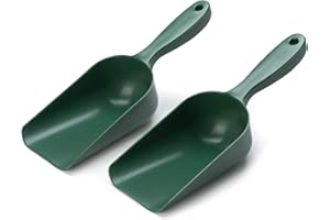 EarlyGrow MPL50084/G/2 Small Plastic Handy Garden Scoop for Soil, Compost, Planting or Re-Potting Plants - Pack of 2 - Green