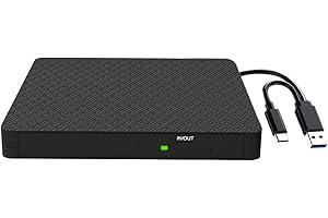 RUOVXWU Lecteur CD/DVD Externe pour PC USB 3.0 Type C Graveur CD ROM +/-RW Drive Mince DVD Player Enregistreur RW/ROM Transmission Rapide pour Windows 11/10/8/7 Mac OS Linux Laptop PC Desktops