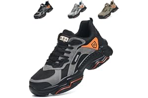 BAWALON Chaussures de Sécurité Hommes Femme Basket de Securite Embout en Acier Légère Chaussures de Travail Confortable Respirantes Antidérapante