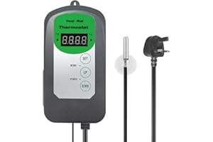 HYDGOOHO Heat Mat Thermostat Controller, 40–108 ºF 1000W for Seedlings Germination,Reptiles,Incubation and Fermentation Indoors