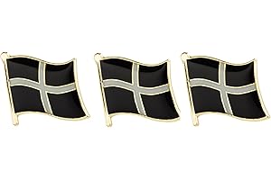 TANTO BADGES Pack of 3 x Flag of Cornwall Flag Cornish Metal Pin Badges