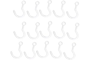 LEEQBCR LEEQ 15 Pieces Clear Nose Ring Flexible Acrylic Nose Stud Retainer for Body Piercing