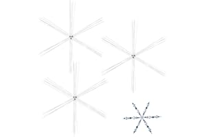 Hotop Weihnachten Schneeflocken Drahtsterne Rohlinge Bastelset Metall Perlensterne Draht zum Basteln Perlen für DIY Schmuck Party Winter Deko Bastelzubehör(24 Stück,4,5 Zoll)
