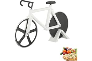 FANSEZQ Bicycle Pizza Cutter, Pizza Cutter, Pizza Cutter Made of Non-Stick Stainless Steel, Interesting Bicycle Pizza Cutter, Pizza Cutter with Sharp Cutting Wheel, Can Cut Pizza and Crepes