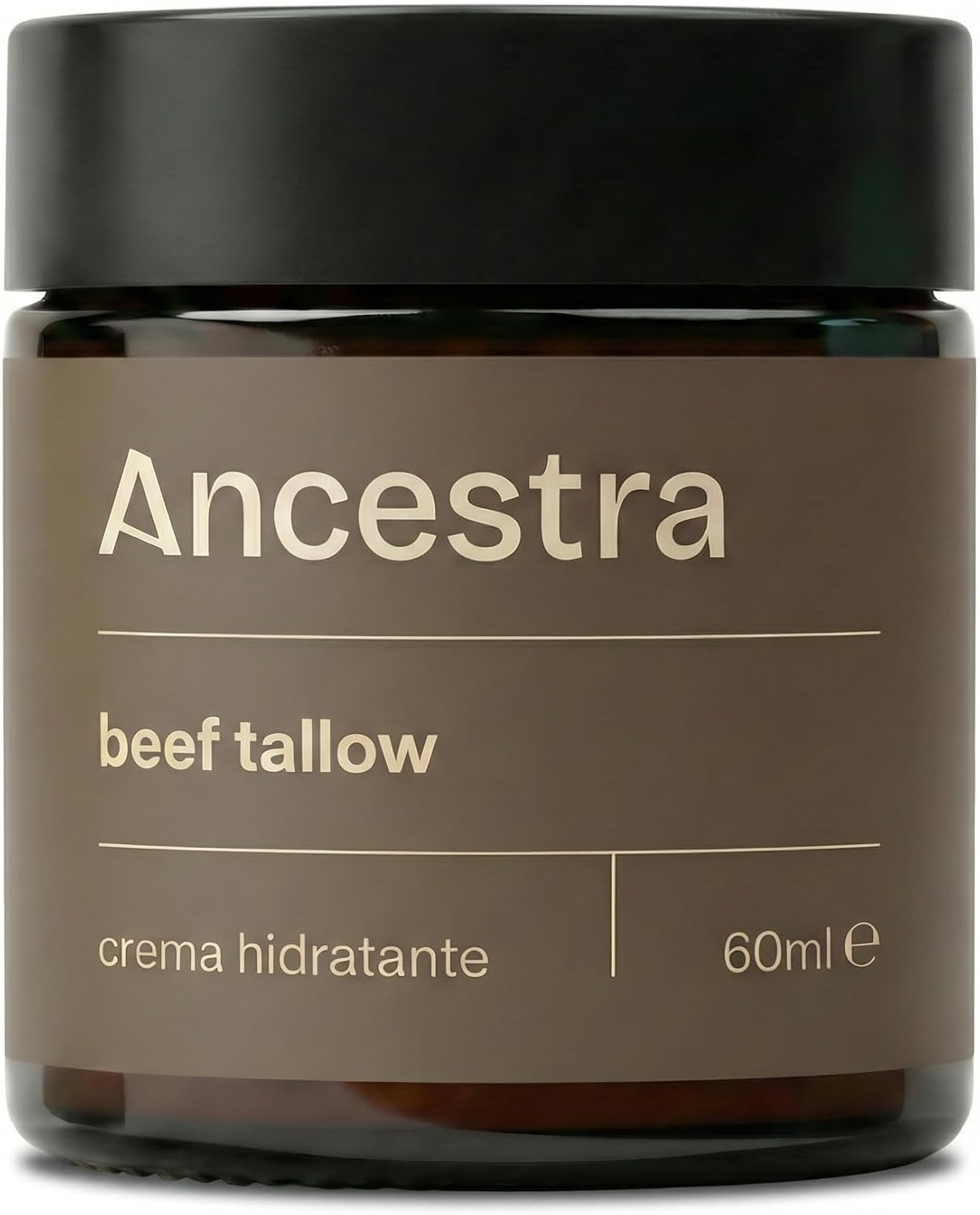 Ancestra - Beef Tallow Puro e Inoloro de 60 ml | Sebo de Res Natural, Crema Hidratante Corporal y Facial, Vacas 100% Alimentadas con Pasto, Grasa Rica en Vitaminas para Piel Seca