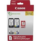 Canon PG-545 + 546 Renkli + Siyah 2'li Set Kartuş + Kağıt hediyeli
