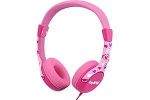 Kids Headphones for Girls, EasySMX Comfortable Kids Headphones Friendly Kids Safe On-Ear Headsets Volume Limited Protecting Headphones for Children (Pink)