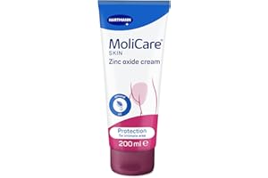 MoliCare Skin Zinc Oxide Cream – Anti-Inflammatory Cream & Nourishing Protection | Suitable for adults with incontinence stressed skin | Soothes Stressed & Irritated Skin | 200ml