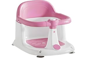 UBRAVOO Baby Bath Seat for Babies 6-24 Months, Sit Up Bath Seat, Non-Slip Infant Bath Tub Chair with 4 Suction Cups, Great Shower Gifts for Newborn and New Mothers (Pink)
