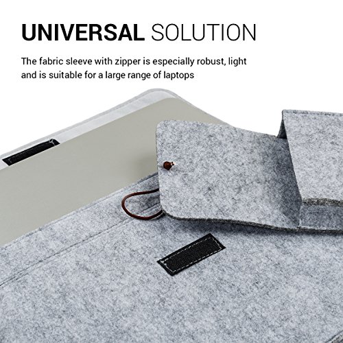 kwmobile Laptoptasche Filz Sleeve f  r 15  15 6  Laptop Ultrabook - Notebook Tasche Schutzh  lle Laptop Case H  lle in Grau mit Innentaschen Innenma  