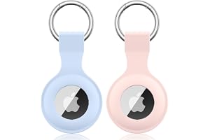 【2 delar】Wanme fodral för Apple AirTag hänge med nyckelring, AirTags silikon bärbar nyckelring skydd, skyddsfodral för Apple