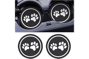 JNNJ 2 Pièces Voiture Universels Porte-Gobelet Tapis, Silicone Antidérapants Porte-Gobelet pour Voiture, Porte-Gobelet Motif De Griffe, Accessoires Décoration Intérieure De Voiture(Blanc)