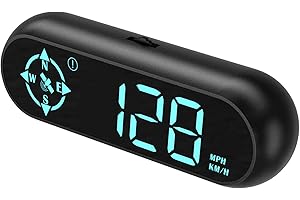 AMHVMU G9 GPS Speedometer MPH，Digital Speedometer Car MPH Car HUD Head Up Display Suitable for All Vehicles with Suction Cup Mount Auto-Dimming Speed Alarm Function USB Interface, Easy Installation