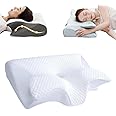 Cleshy Ergonomic Pillow,Ergonomic Pillow Side Sleeper, Proper Alignment Ergonomic Pillow,Protect Your Neck and Spine,Versatile Support Cleshy Pillow for All People (White)