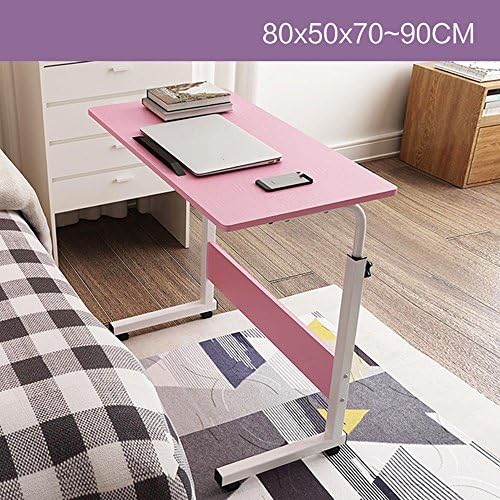 LJHA Folding Table Desktop Mobile Computer Desk Bedside Study Desk Home Lounge Table 5 Colors Optional 80*50*70cm table (Color : B)