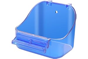 GURECOD Pet Bird Bath Box, Bird Caged Parrot Bathing Tub, Bird Cage Accessory Bathing Tub Bath for Small Brids Parakeet Canary Budgerigar Lovebirds (1PCS Blue)