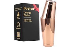 SUPROBARWARE Shaker Pro Boston en acier inoxydable – 2 pièces non lestées de 510,3 g et 793,8 g pour barman – Cuivre