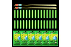 WUSJCOF Luz de Pesca Nocturna, Barras Luminosas Fluorescentes para Cañas de Pescar, Accesorios Duraderos para Pesca Nocturna, Barras de Luz Verde (30 Piezas)