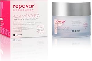 Repavar - Crema Facial Hidratante - Rosa Mosqueta, Ácido Hialurónico y Colágeno - Enriquecida con Vitamina E y Manteca de Karité - Regenera la Piel y Retrasa los Signos de la Edad - 50 ml