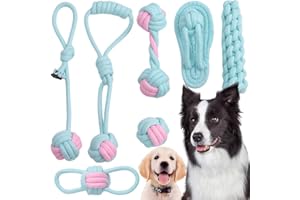 Speedy Panther 7 juguetes de cuerda para perros para aburrimiento, juguetes para cachorros a partir de 8 semanas, perros pequeños, juguetes masticables para cachorros, juguetes de algodón natural para