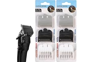 JEYORZY 6 piezas uego de Peines - Peines Maquina Cortar Pelo, Guía para Wahl Cortapelos, Barberos y Afeitadoras Corporales - Kit de recortador barba, para Máquina de Tijera Accesorios para Cortapelos