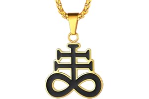 FaithHeart Collar Satanico Hombre Colgante Lucifer Cabeza Cabra Acero Inoxidable 316L Joyería Vintage Hip Hop Pentagrama Invertida