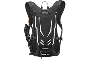 Toptrek Bicycle Rucksack 18 L Ultralight Bicycle Backpacks with Rain Cover and Helmet Cover Hydration Backpack Waterproof Cycling Backpack Sports Backpack Hydration Backpack for Men MTB (Black)