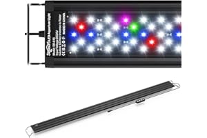 SEAOURA Oświetlenie LED do akwarium dla roślin, 118-137 cm, pełne spektrum światła z timerem, automatyczne włączanie/wyłączanie, regulowana jasność