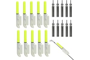 CNCEDI Fishing Light, 5pcs Fishing Bite Alarm Rod Tip Lights for Night Fishing Portable Alerter Tackle Sea Fishing Accessories Luminous (10pcs)
